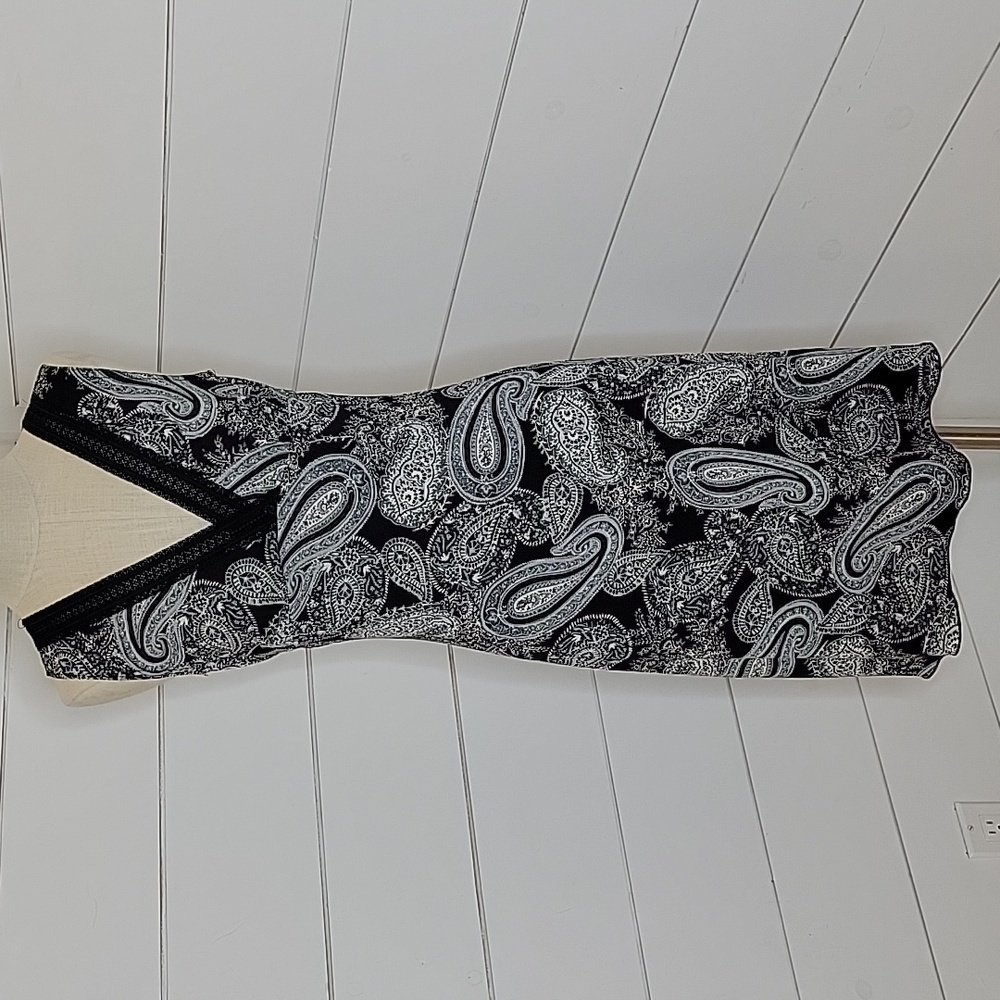 VINTAGE Y2K La Belle small blue & black paisley midi dress